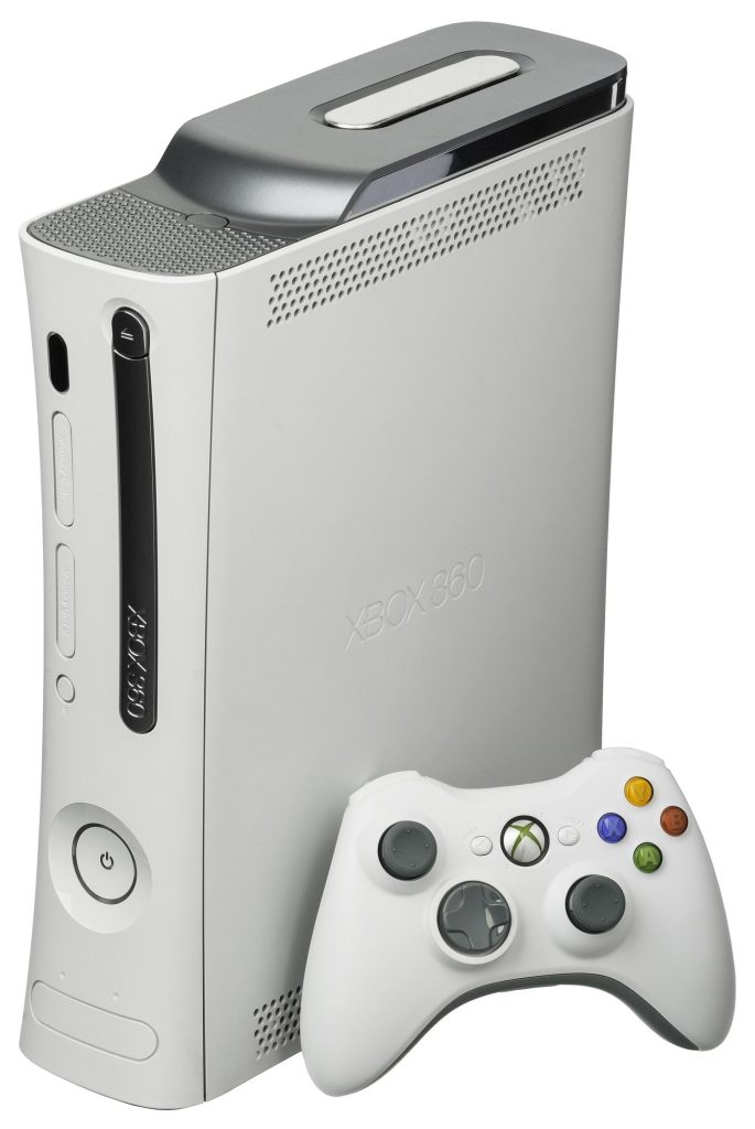 A game controller in use
