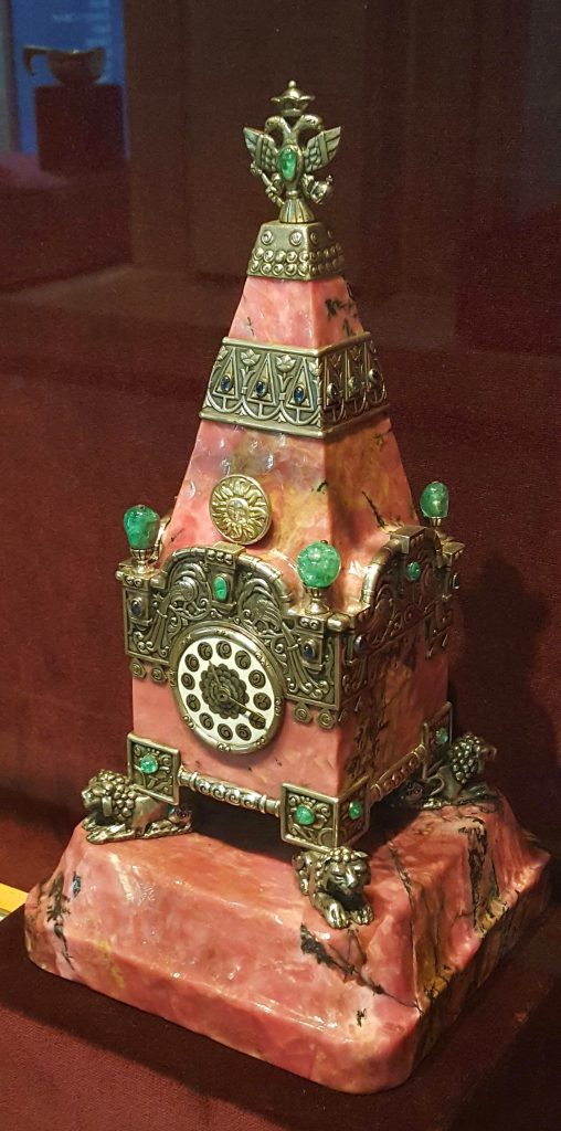 A clock on a desk